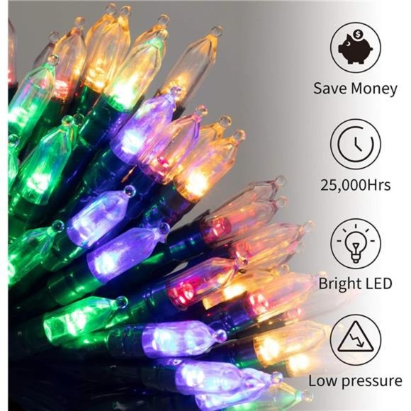 200 LED Christmas String Lights Outdoor 75 Ft. 9 Modes with...